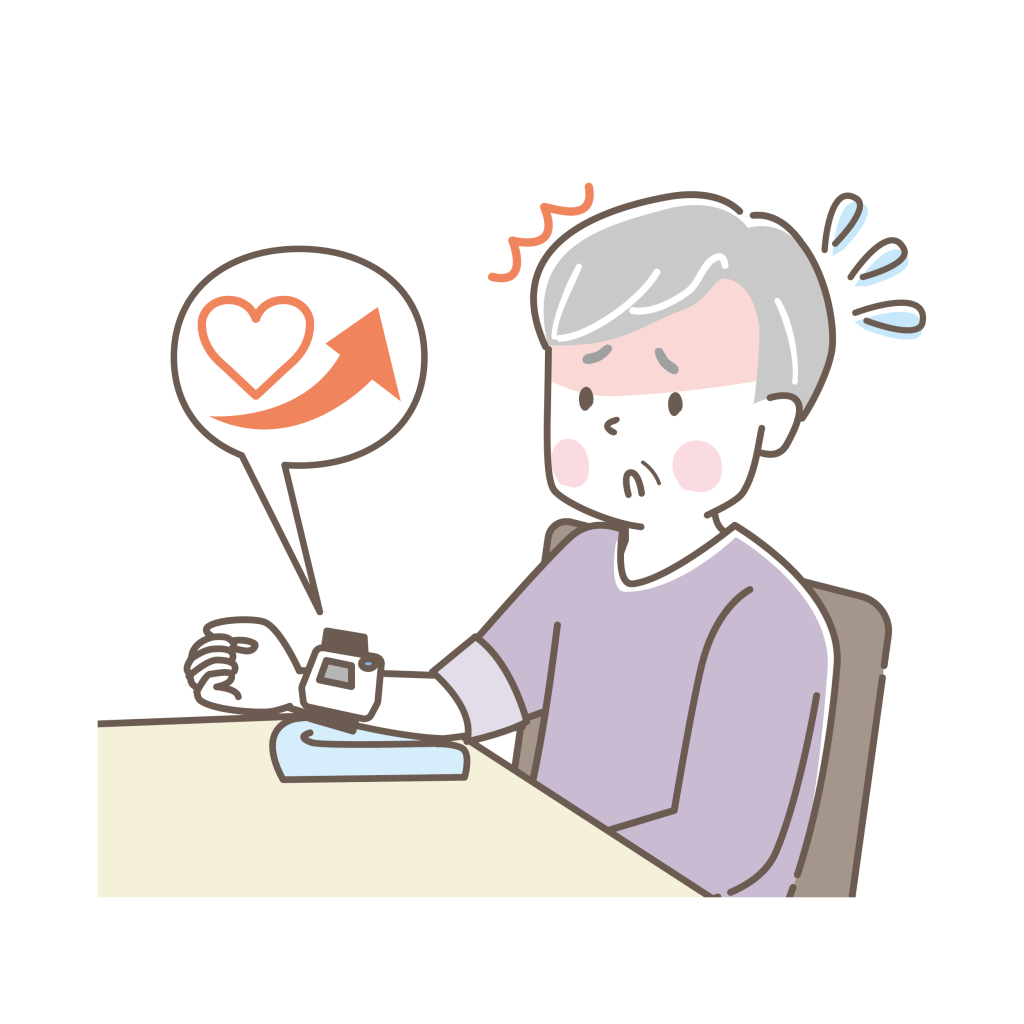 血圧を測る男性