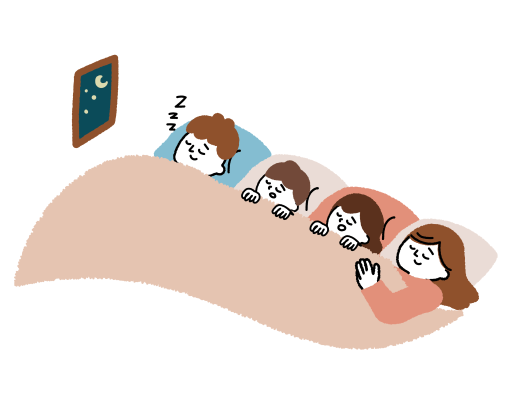 家族で一緒に寝る