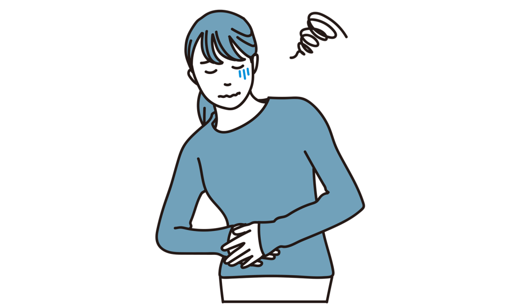 腹痛の女性