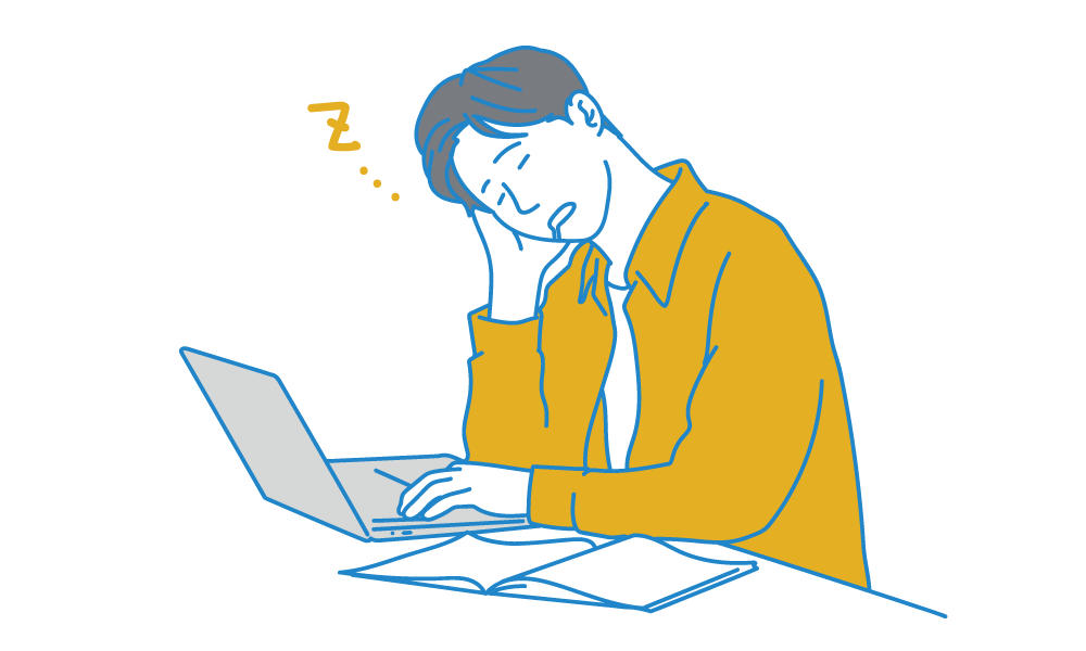 夜中まで仕事する人_夜更かし